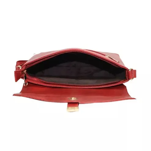 Croc-Texture PU Leather Sling Bag – Chic & Stylish Shoulder Bag (Reddish Brown)