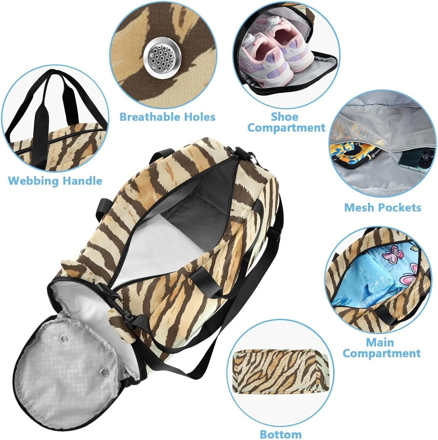 Cross Body Purse with Shoes Compartment Fashion Handbags for For Hiking Traveling