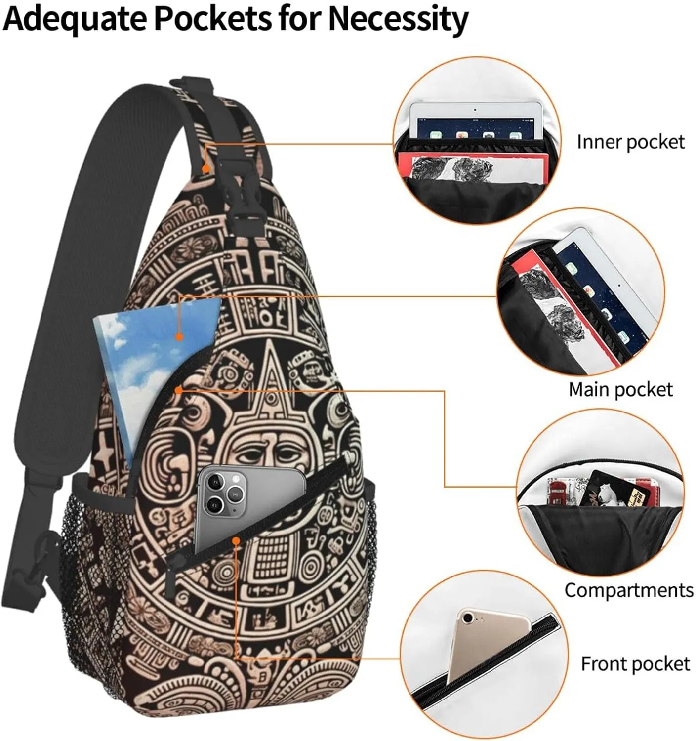 Cross Chest Bag Sling Backpack Cute Sea Animal Manatee Sling Bag Crossbody Shoulder Bag Travel Hiking Daypack