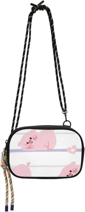 Crossbody Bag Cute Pig with Heart Lay Cell Phone Purse Wallet with Credit Card Slots Multicolor Handbag with Adjustable Strap Fits Phone Keys And More