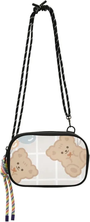 Crossbody Bag Teddy Bear with Colorful Balloons Cell Phone Purse Wallet with Credit Card Slots Multicolor Handbag with Adjustable Strap Fits Phone Keys And More