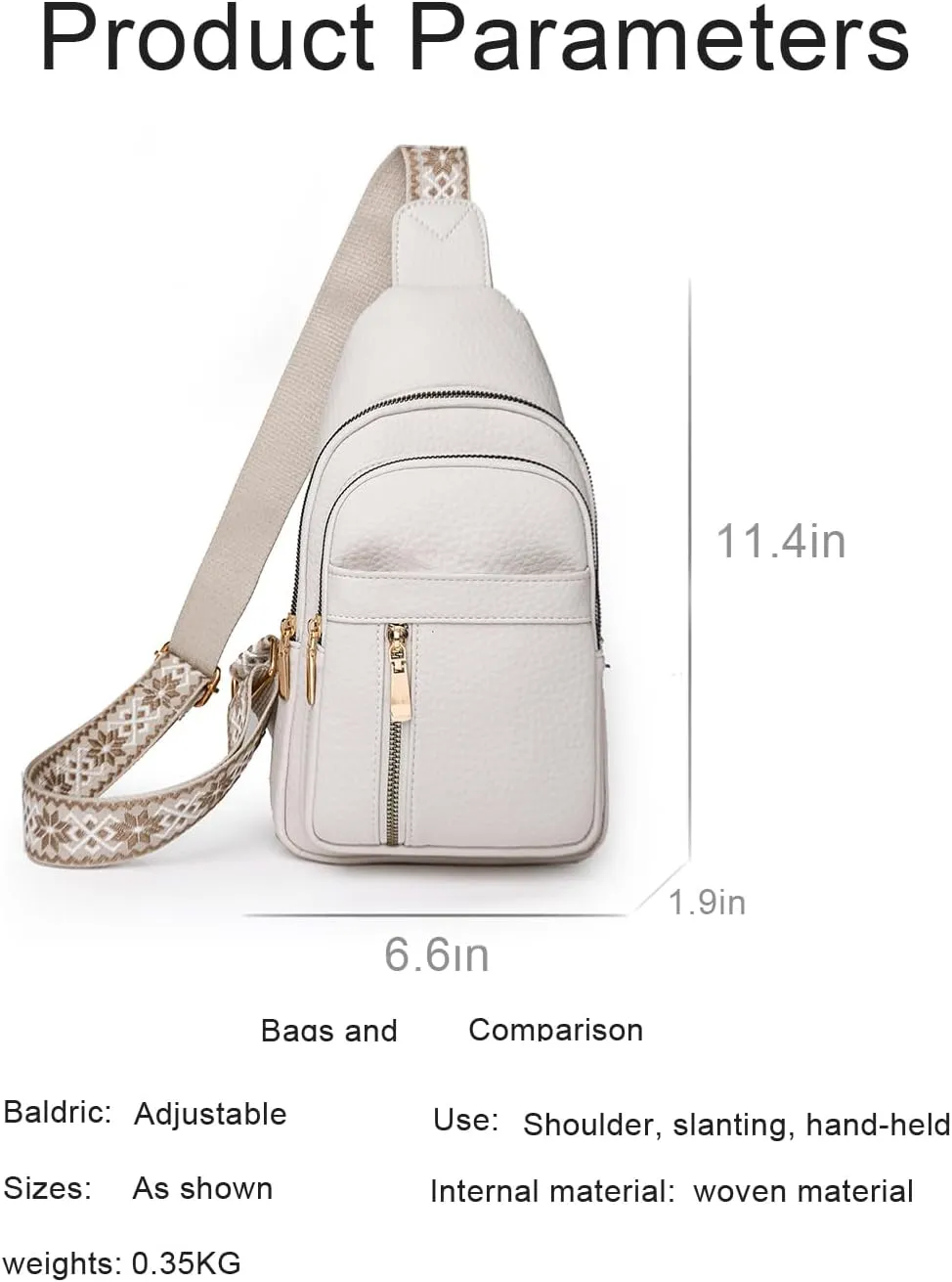 Crossbody Bags for Women, Leather Sling Bag for Women Fanny Pack Chest Bag Strap, Waist Packs Bag for Travel