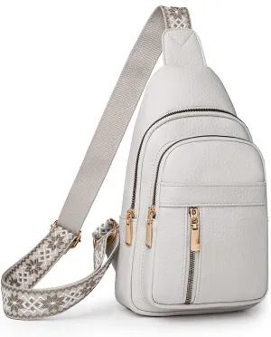 Crossbody Bags for Women, Leather Sling Bag for Women Fanny Pack Chest Bag Strap, Waist Packs Bag for Travel
