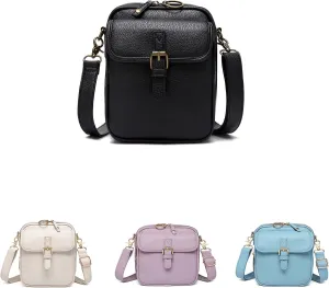 Crossbody Leather Bag, Women's PU Crossbody, Wallet Essentials (Purple 5.91 * 3.54 * 7. 87 inches)