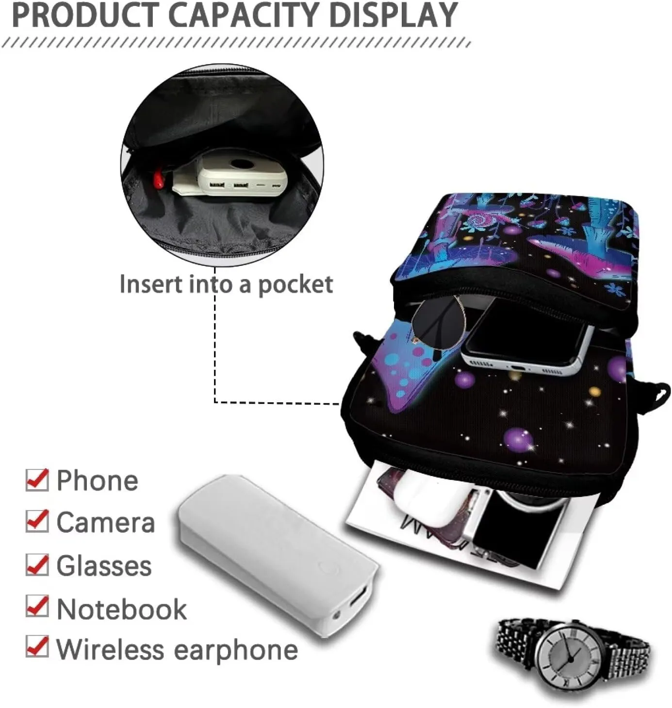 Crossbody Phone Bag Shoulder Arm Bag Cell Phone Purse Key Holder Credit Card Organiser Wallet