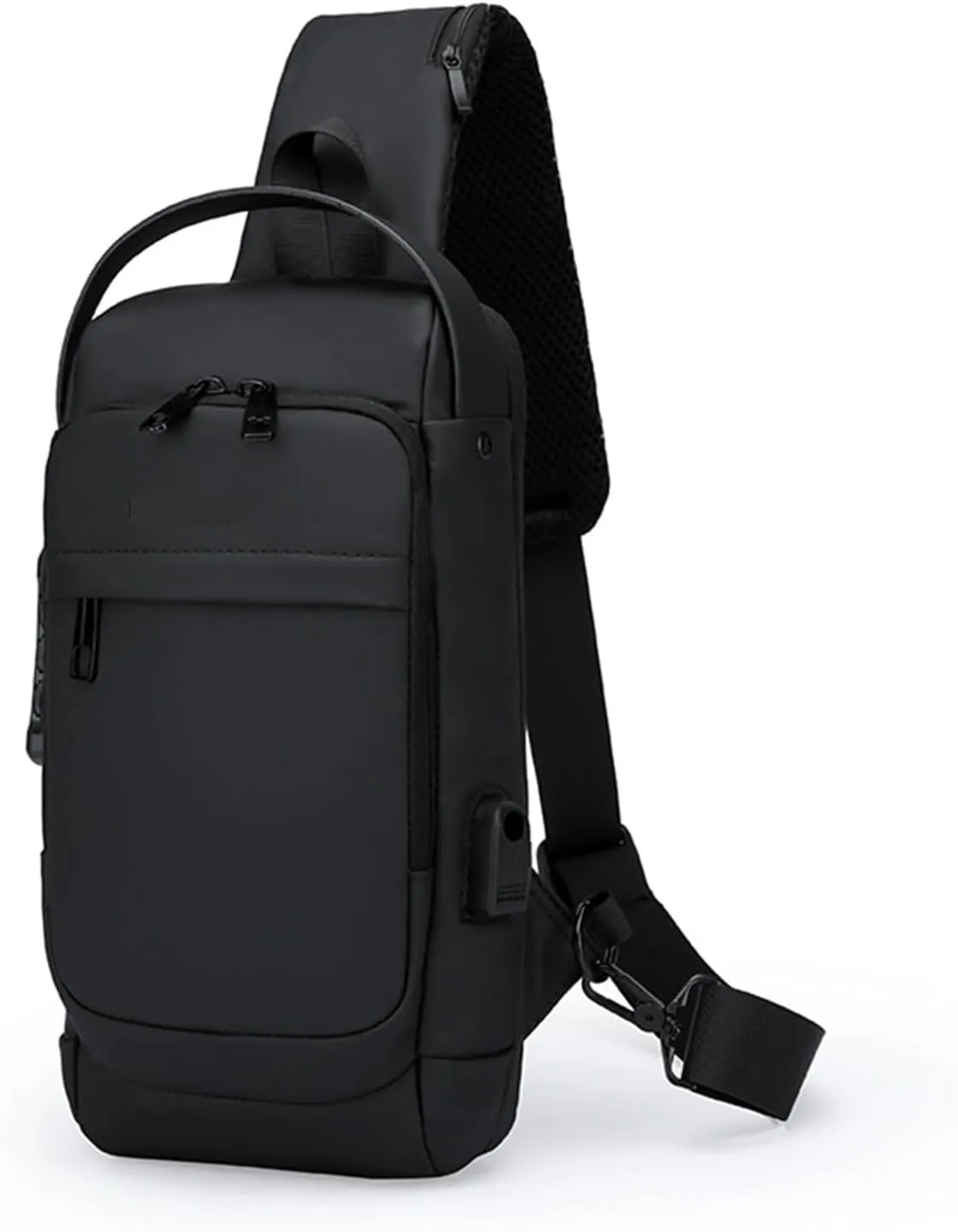 Crossbody Sling Bag for Men and Women,Waterproof Chest Bag Traveling Backpack Hiking Daypack(Black)