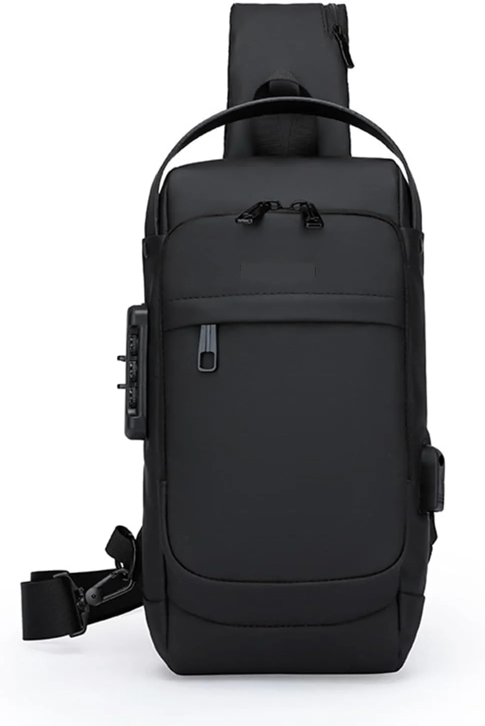 Crossbody Sling Bag for Men and Women,Waterproof Chest Bag Traveling Backpack Hiking Daypack(Black)