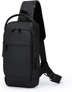 Crossbody Sling Bag for Men and Women,Waterproof Chest Bag Traveling Backpack Hiking Daypack(Black)