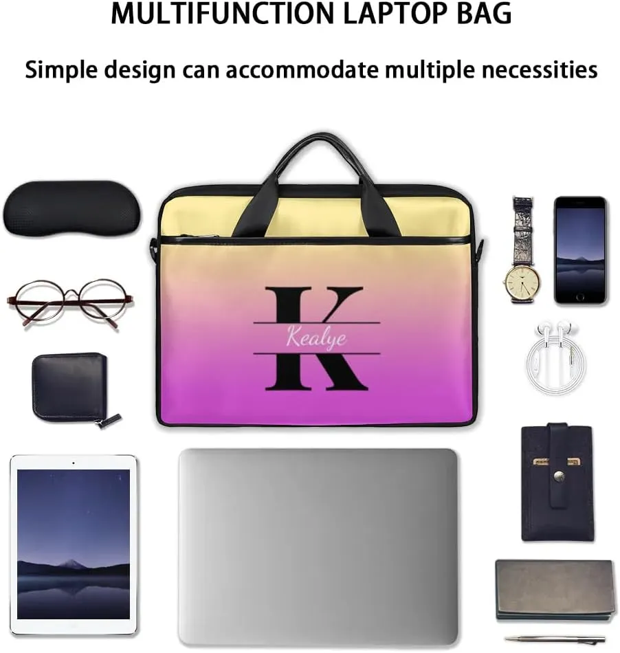 Custom Laptop Bag for Women Men Personalized Name 13 14 15.6 inch Laptop Messenger Shoulder Bags