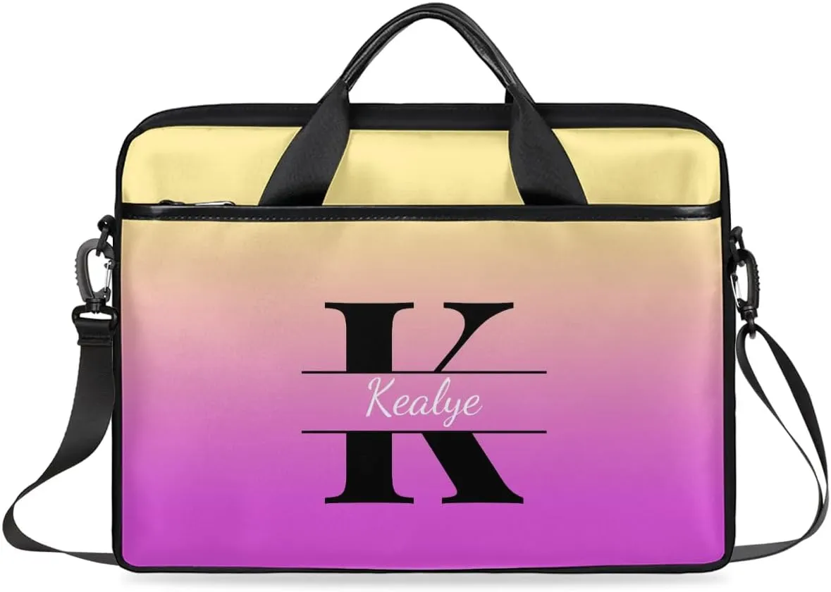 Custom Laptop Bag for Women Men Personalized Name 13 14 15.6 inch Laptop Messenger Shoulder Bags