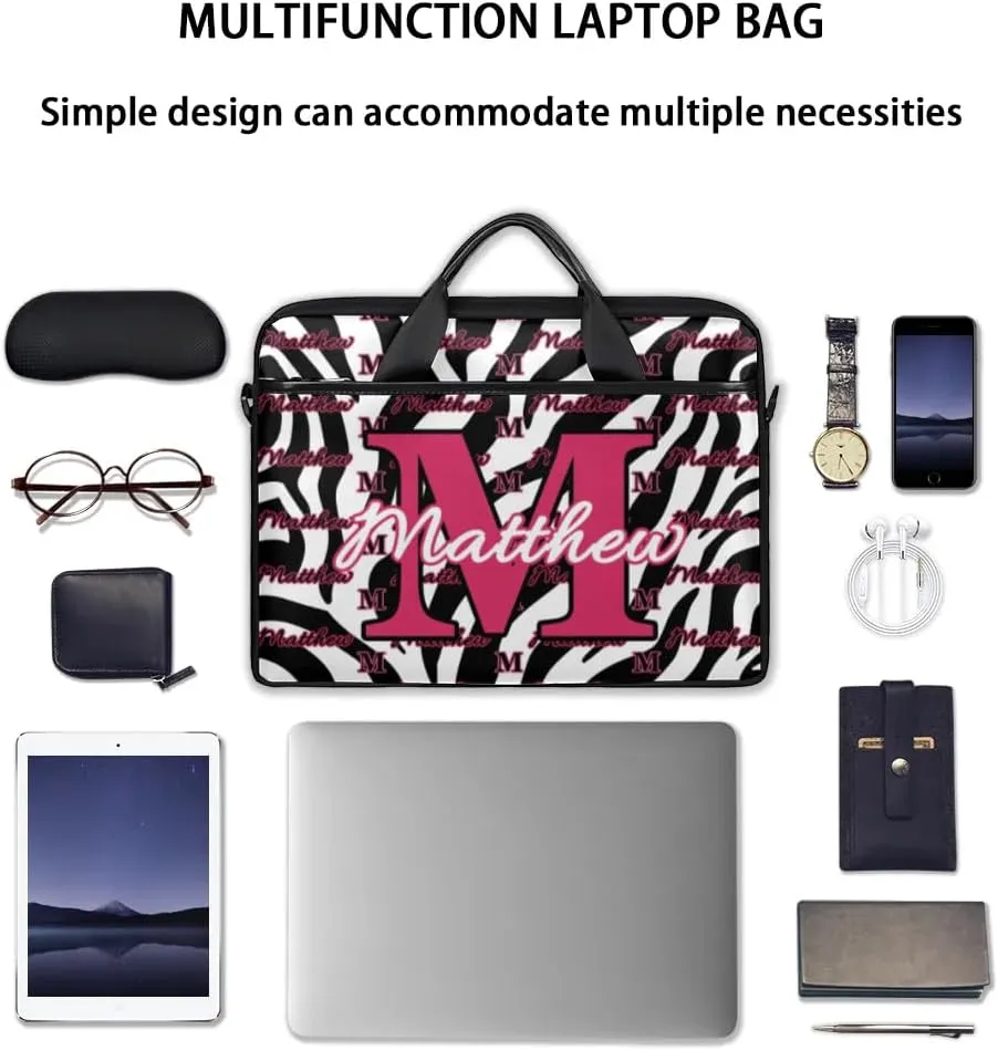 Custom Laptop Bag for Women Men Personalized Name 13 14 15.6 inch Laptop Messenger Shoulder Bags
