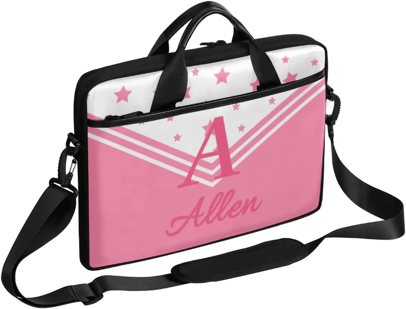 Custom Laptop Bag,Personalized Shoulder Bag for Laptop,Portable Computer Bag,Gifts for Business Office White Stitching