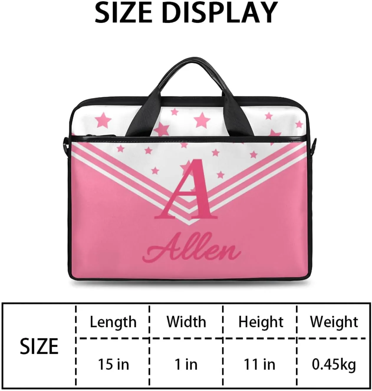 Custom Laptop Bag,Personalized Shoulder Bag for Laptop,Portable Computer Bag,Gifts for Business Office White Stitching