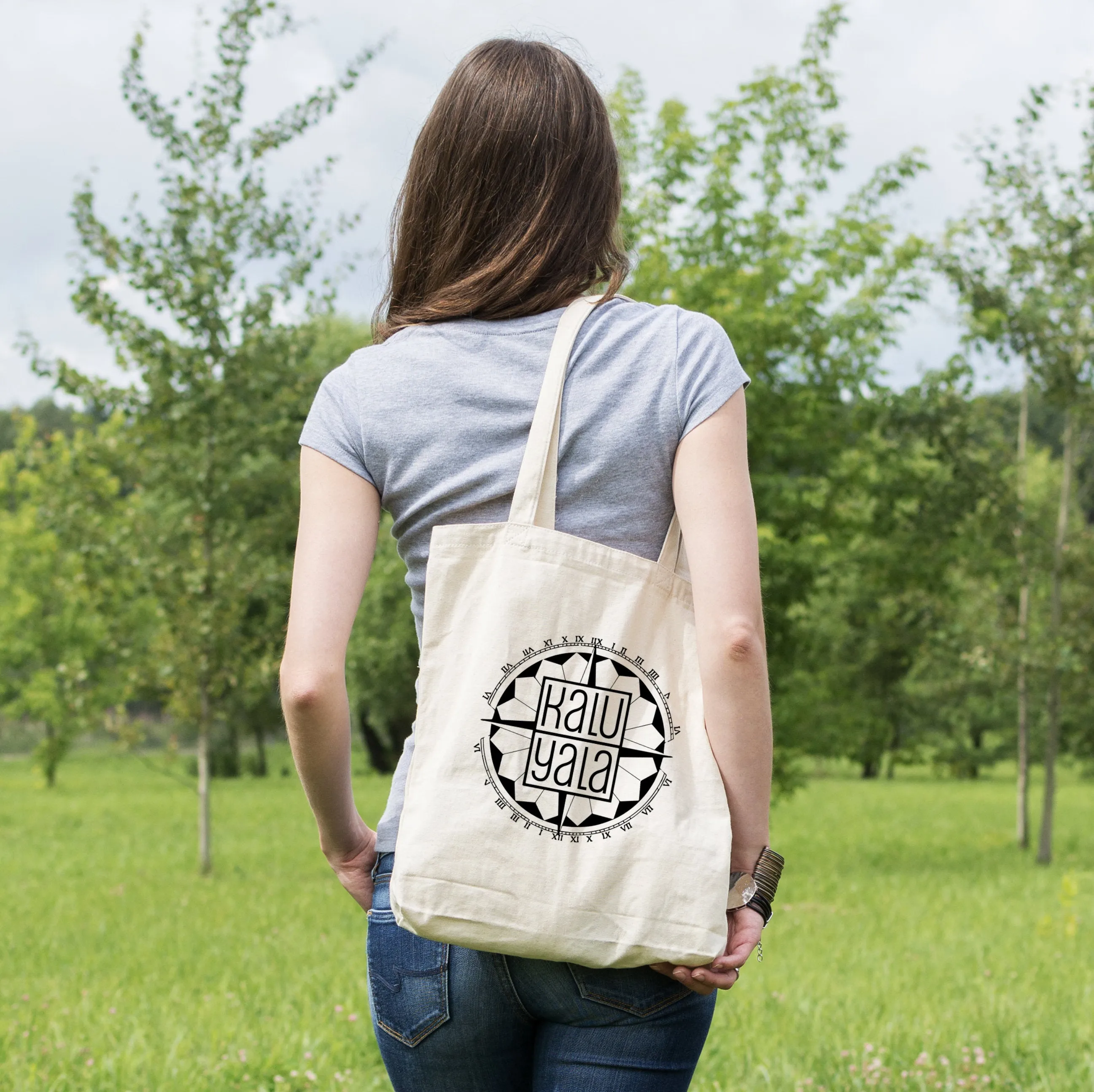 Custom Logo Tote Bags on Natural Cotton, Printed Fabric Shopping Market Bags
