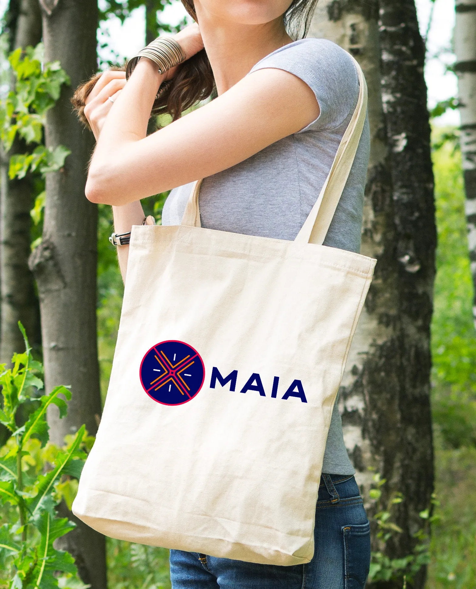 Custom Logo Tote Bags on Natural Cotton, Printed Fabric Shopping Market Bags