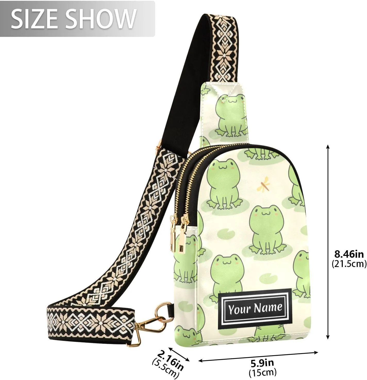 Custom Sling Bag for Women Cute Personalized Leather Crossbody Shoulder Bags Chest Bag