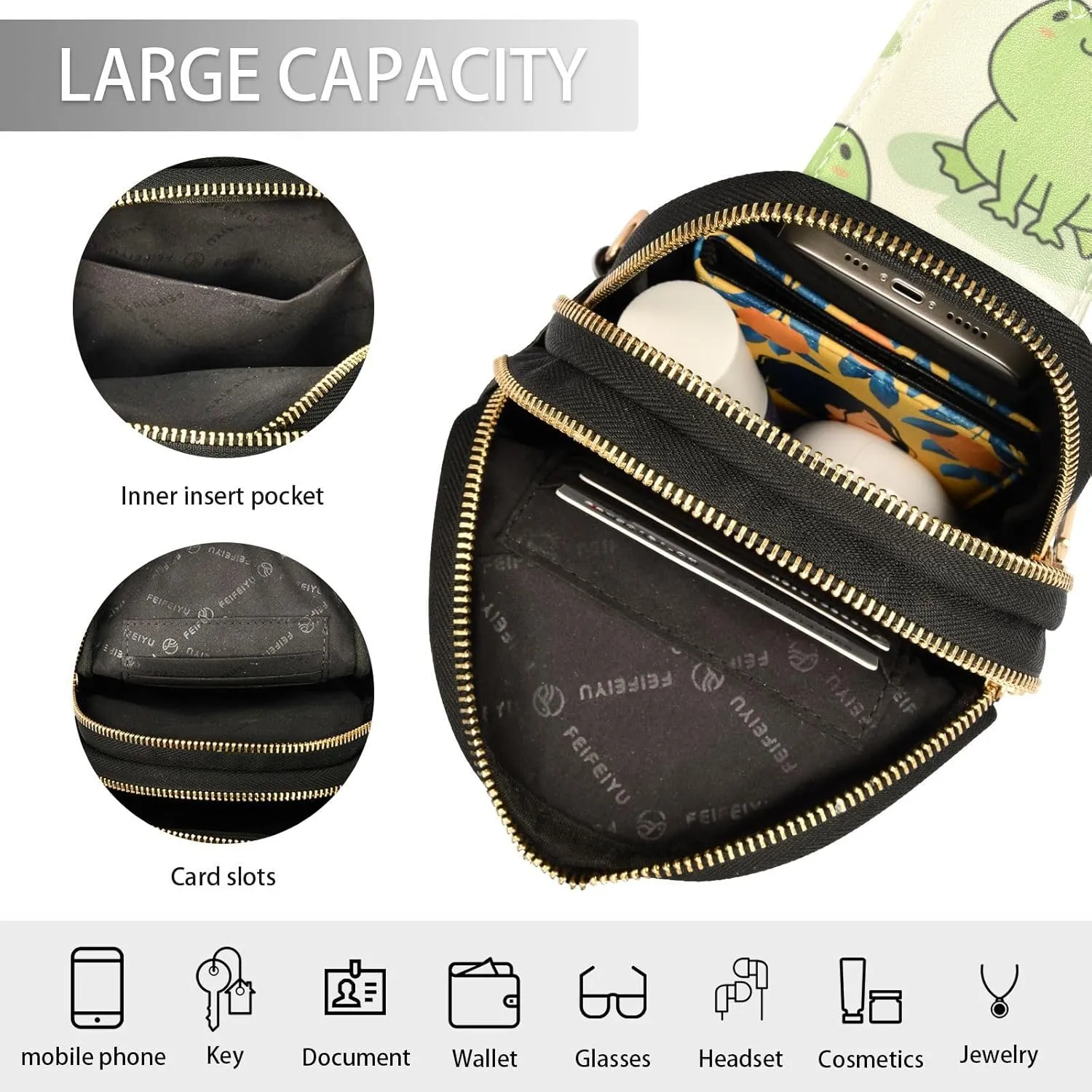 Custom Sling Bag for Women Cute Personalized Leather Crossbody Shoulder Bags Chest Bag