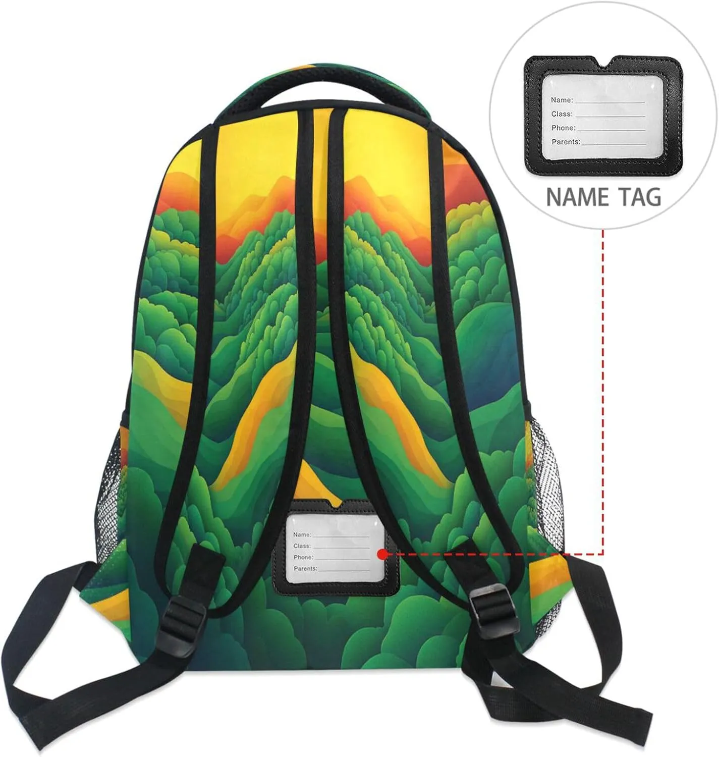 Cute Backpack for Unisex Adult Waterproof Laptop Bag with Chest Strap for Travel Trip Spinach Landscape Style