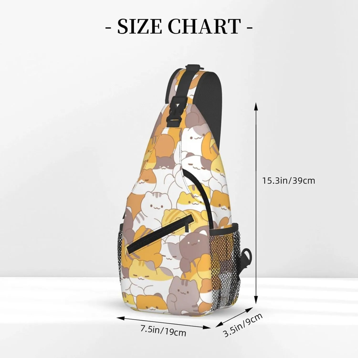 Cute Cats Crossbody Sling Backpack Sling Bag Adjustable Chest Shoulder Daypack For Women Men