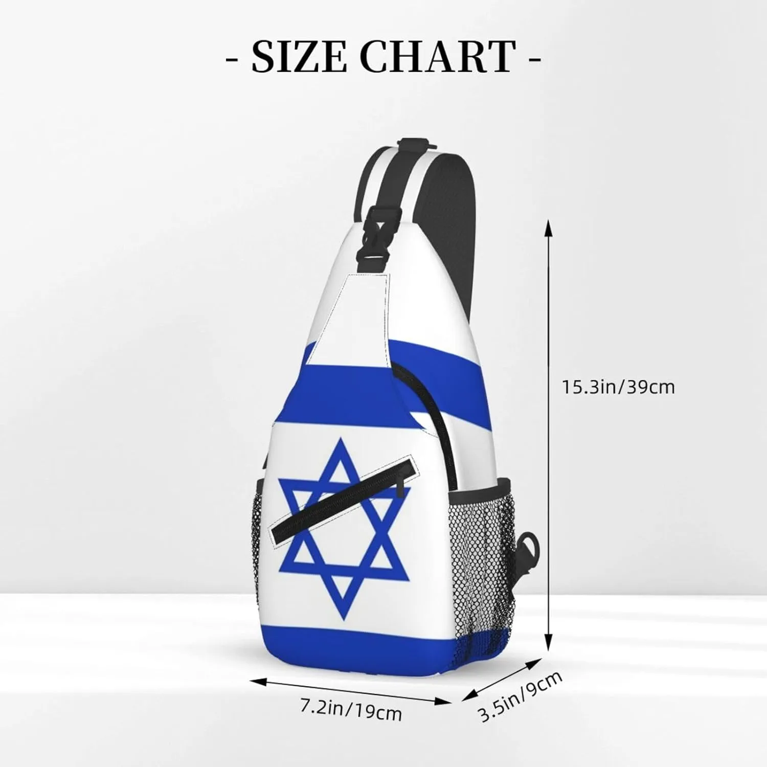 Cute Israel Flag Sling Backpack, Multipurpose Crossbody Shoulder Bag Israeli Travel Hiking Daypack for Men Women