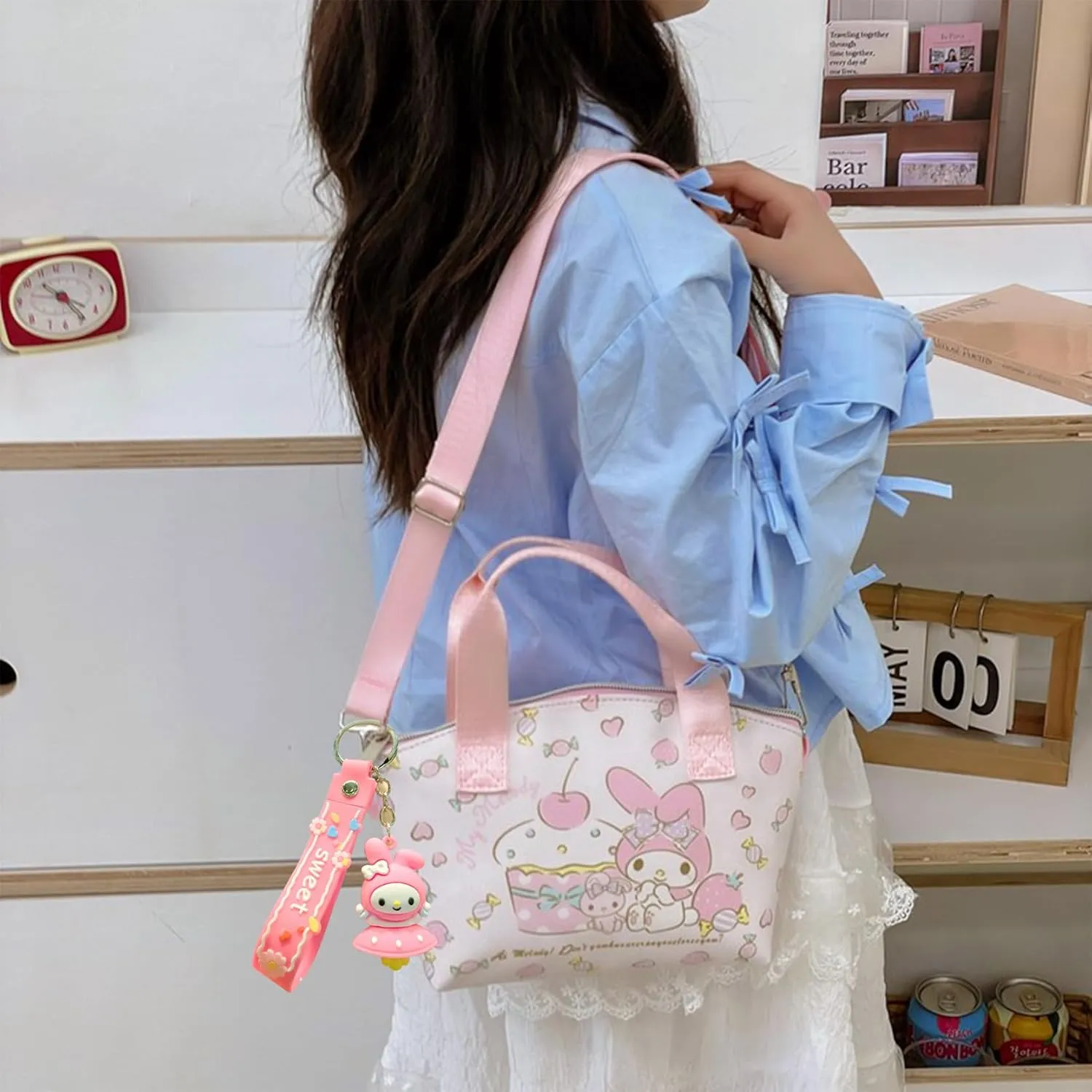 Cute Mini Crossbody Bag Purse, Handbag with Adjustable Shoulder Strap and Bracelet, Shoulder Bag for Women Girls