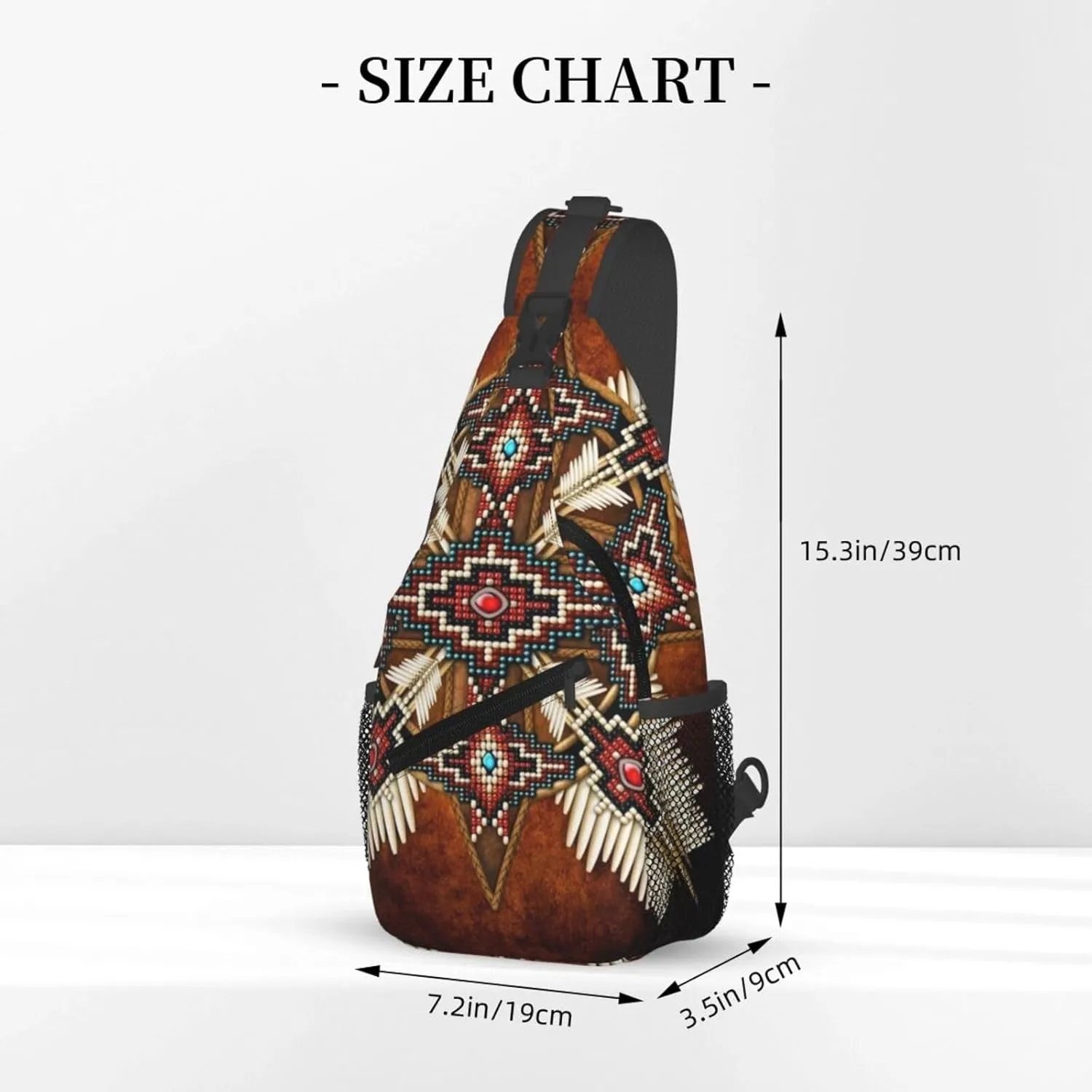 Cute Native American Sling Backpack, Multipurpose Crossbody Shoulder Bag Indian Chest Bag Travel Hiking Daypack