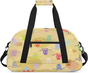 Cute Octopus Gym Duffel Bag for Men Women Colorful Octopus Sports Tote Bag with Adjustable Shoulder Strap for Dance Gymnastics Traveling Outdoor Camping Overnight Stay