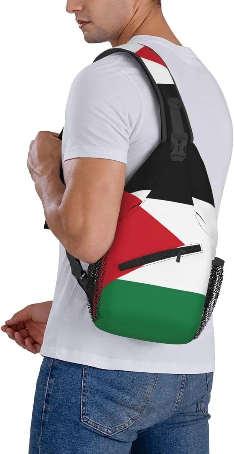 Cute Palestine Flag Sling Backpack Multipurpose Crossbody Sling Bag Travel Hiking Crossbody Shoulder Bag Backpack