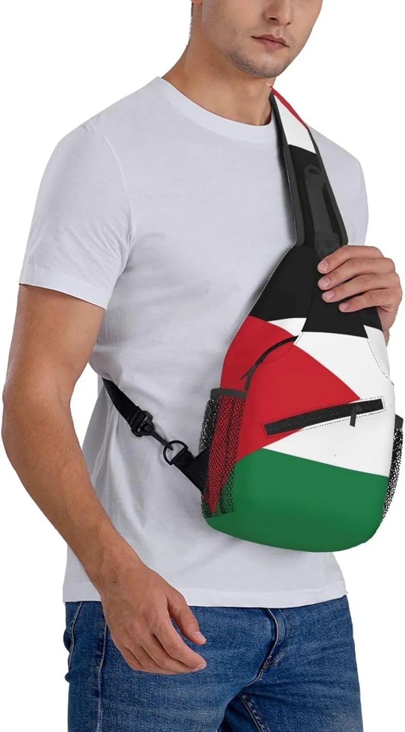 Cute Palestine Flag Sling Backpack Multipurpose Crossbody Sling Bag Travel Hiking Crossbody Shoulder Bag Backpack