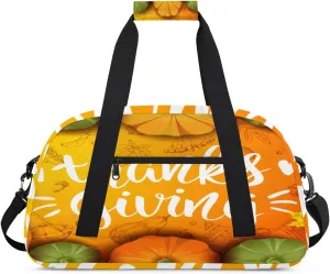 Cute Pumpkin Gym Duffel Bag for Men Women Pumpkin Sports Tote Bag with Adjustable Shoulder Strap for Dance Gymnastics Traveling Outdoor Camping Overnight Stay