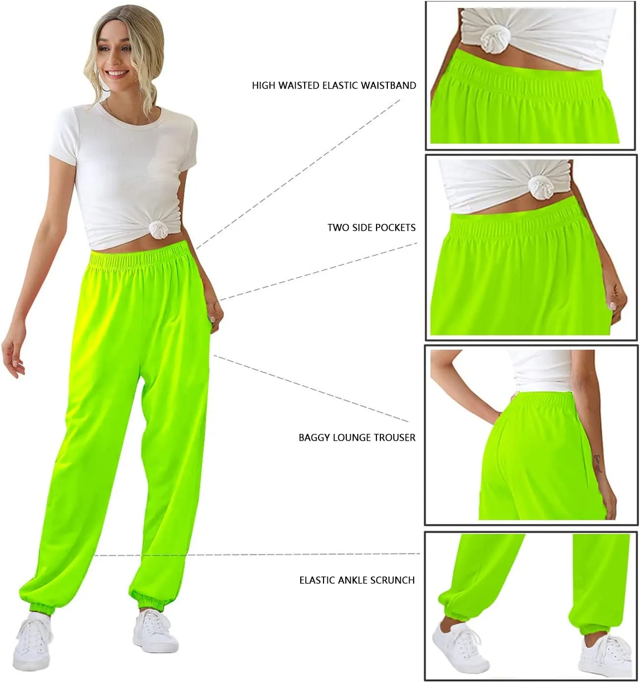 CYiNu Womens Yoga Pants Lounge Baggy Straight Wide Leg Sweatpants Bottom Slit Yoga Pants with Pockets