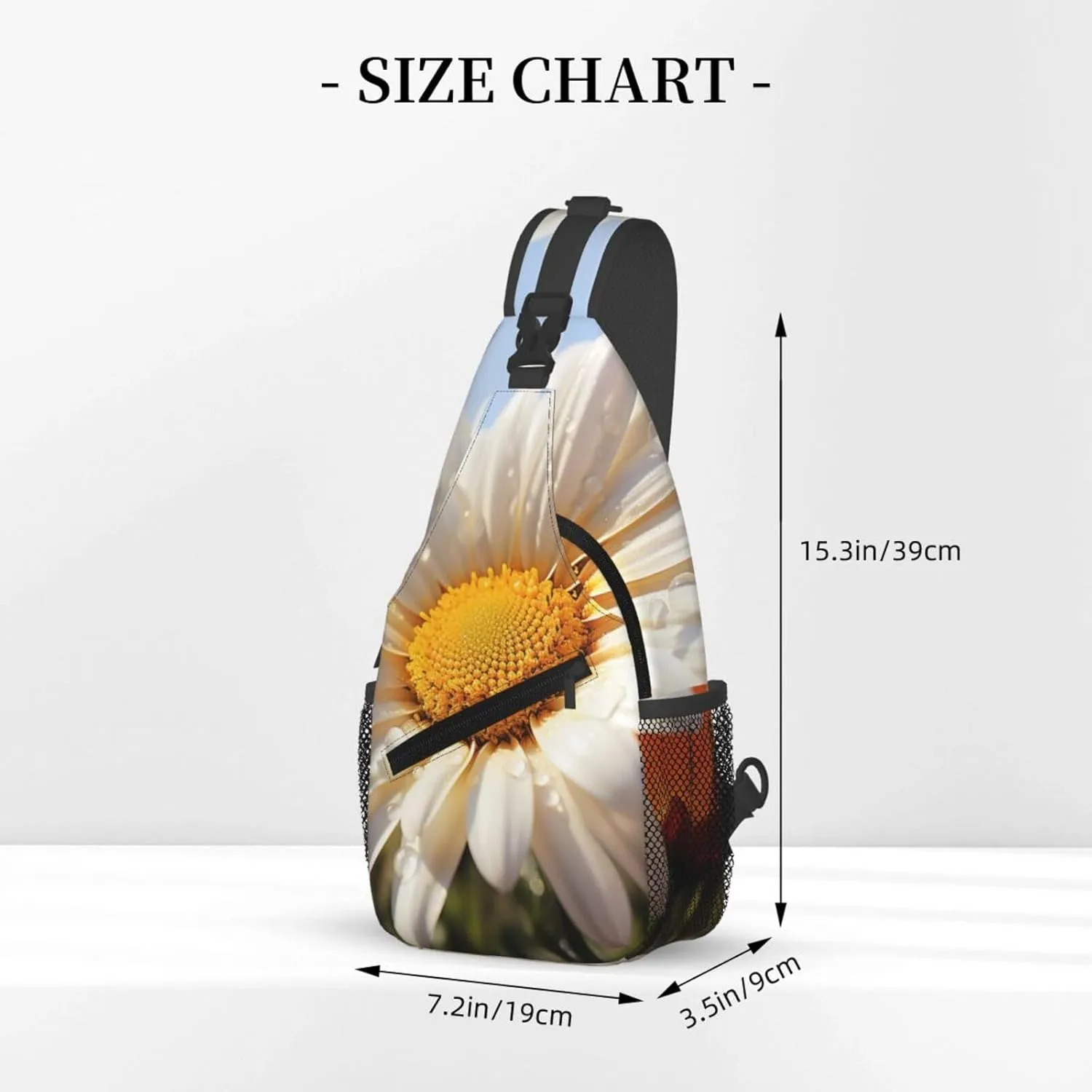 Daisy Flowers Sling Bag Backpack For Men Cross Chest Bag Crossbody Shoulder Bag Travel Hiking Daypack