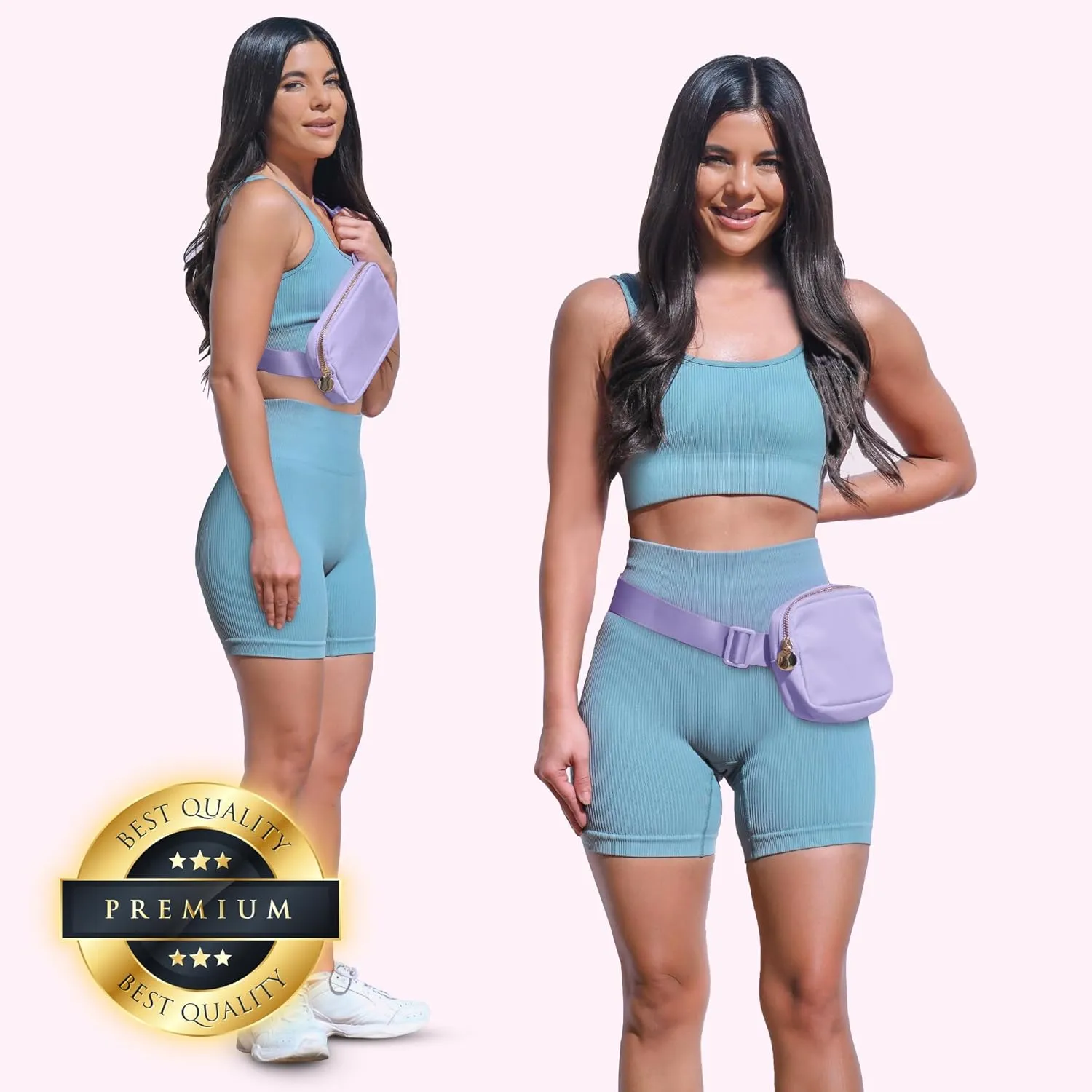 DANCOUR Women's Purple Nylon Waist Pack Crossbody Bag