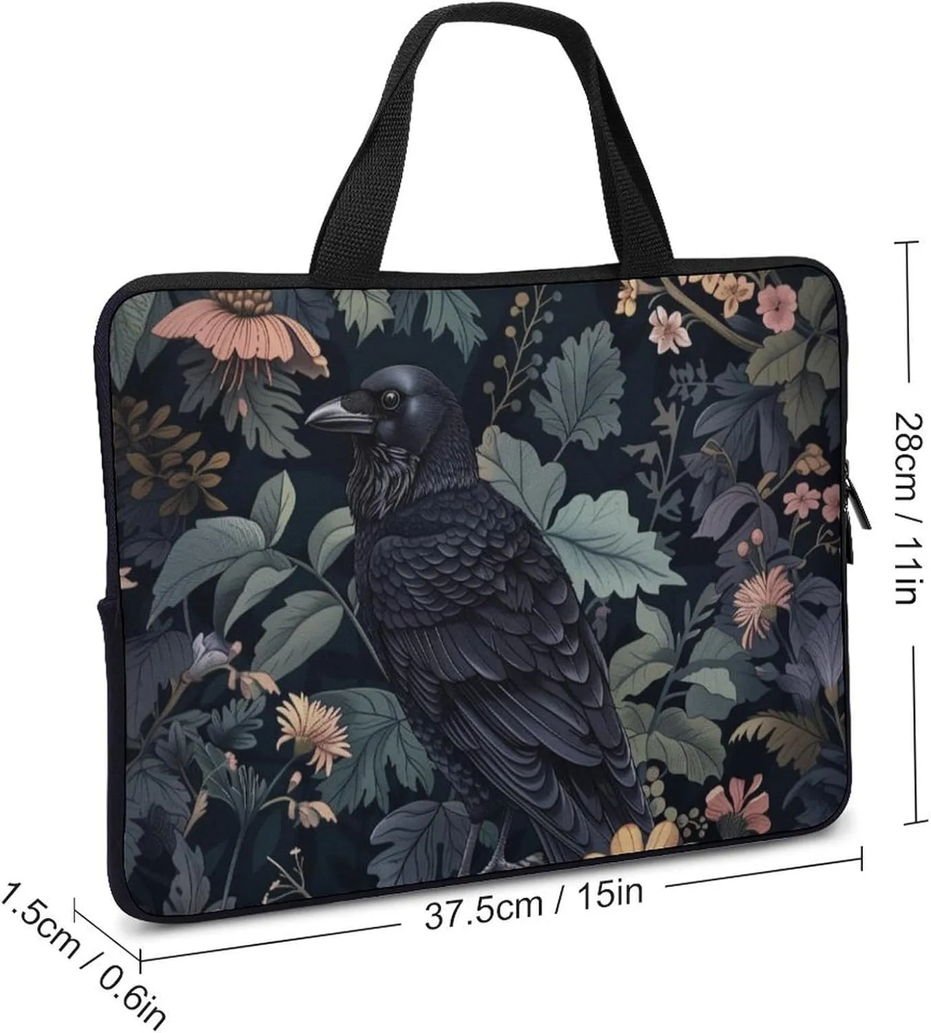 Dark Forest Crow Laptop Bag Laptop Case Computer Messenger Bag with Adjustable Shoulder Strap
