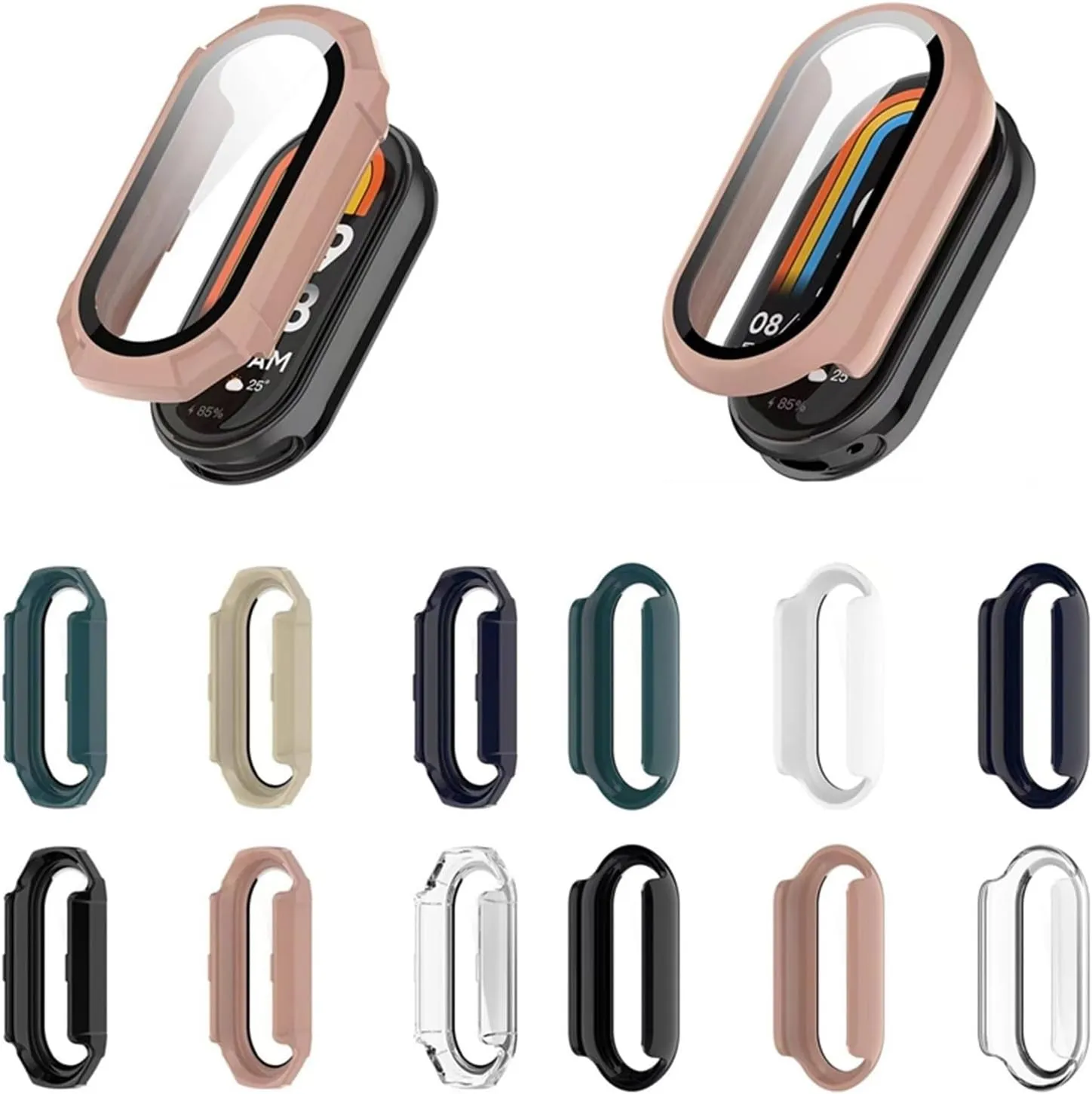 DASEB Case Glass For Xiaomi Mi Band 9 Anti Scratch Protective Cover All-around PC Screen Protector Bumper For Mi Band 9 Cover Shell watch Case