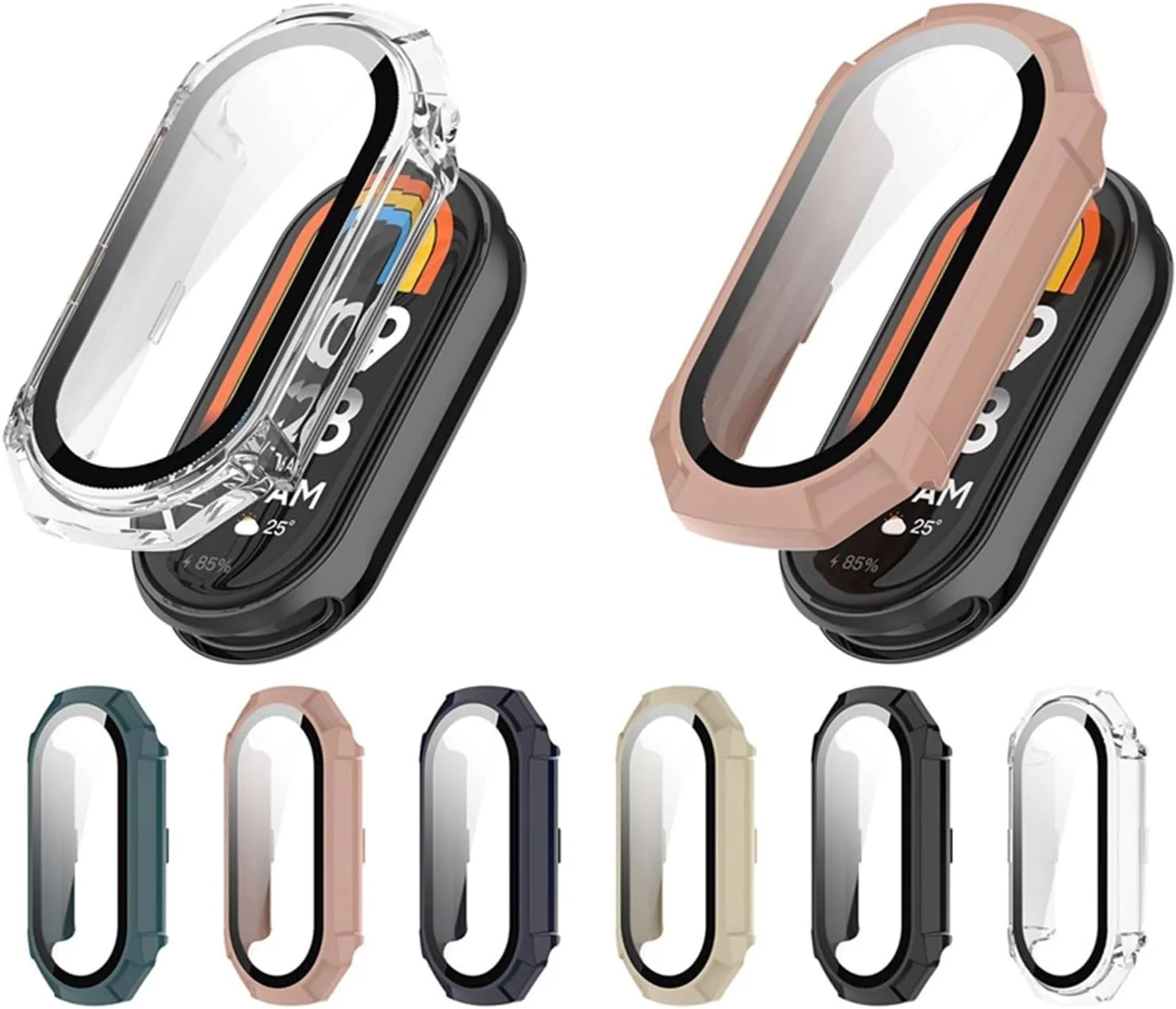 DASEB Case Glass For Xiaomi Mi Band 9 Anti Scratch Protective Cover All-around PC Screen Protector Bumper For Mi Band 9 Cover Shell watch Case