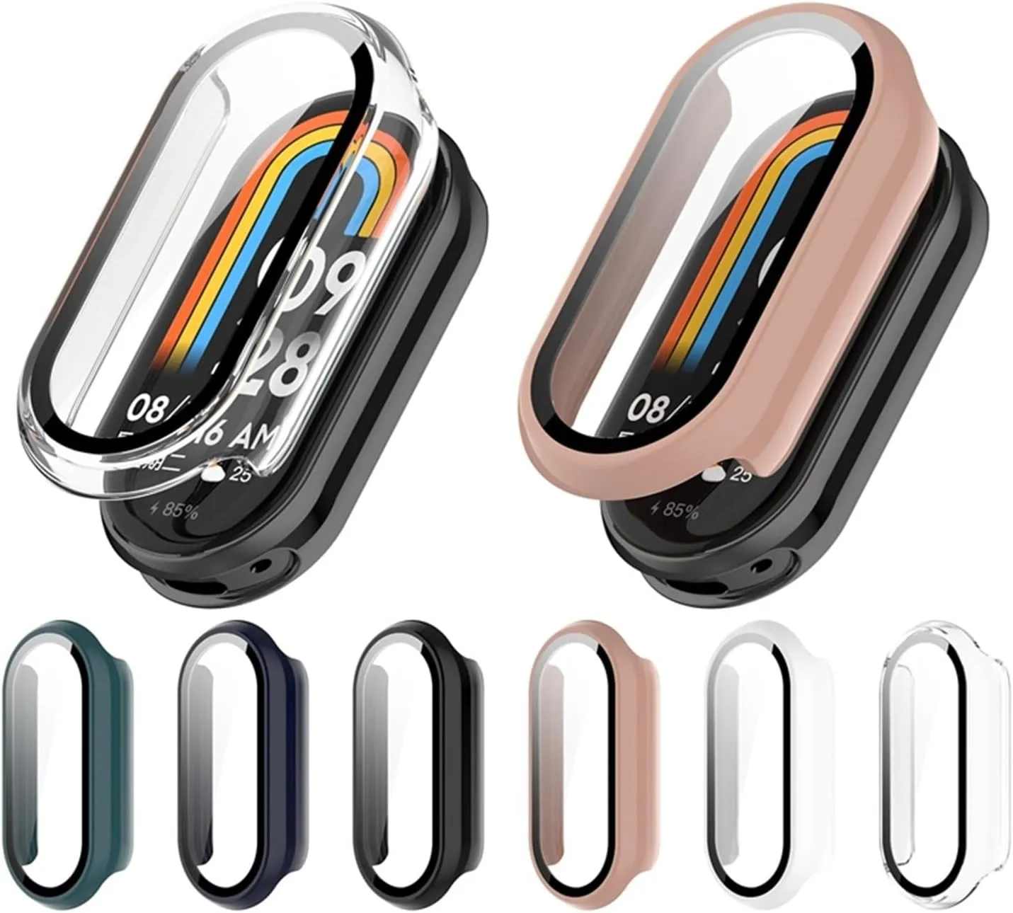 DASEB Case Glass For Xiaomi Mi Band 9 Anti Scratch Protective Cover All-around PC Screen Protector Bumper For Mi Band 9 Cover Shell watch Case