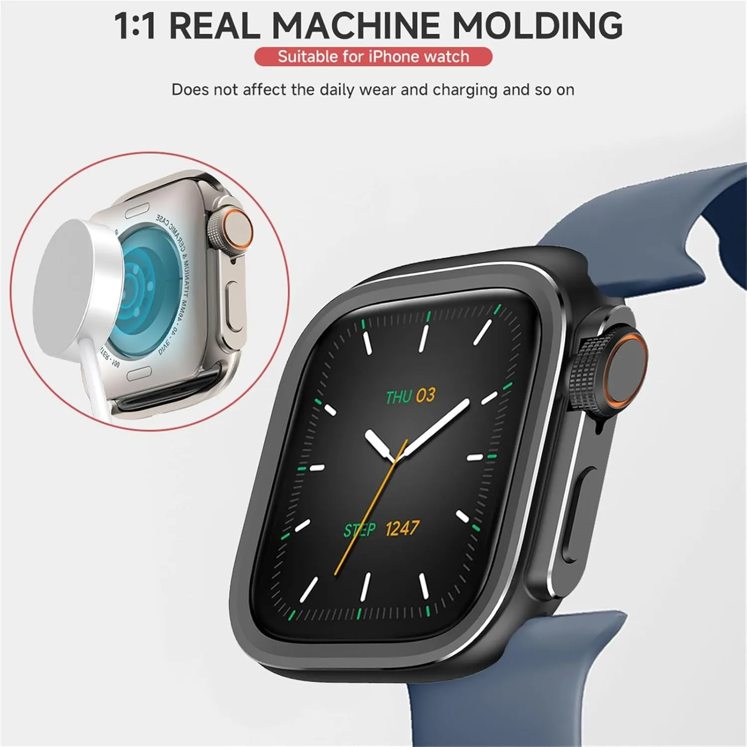 DASEB Metal Plastic Case for Apple Watch 10 46mm Change To Ultra 2 Cover Aluminum Alloy Bumper Protective Frame for IWatch S10 46mm