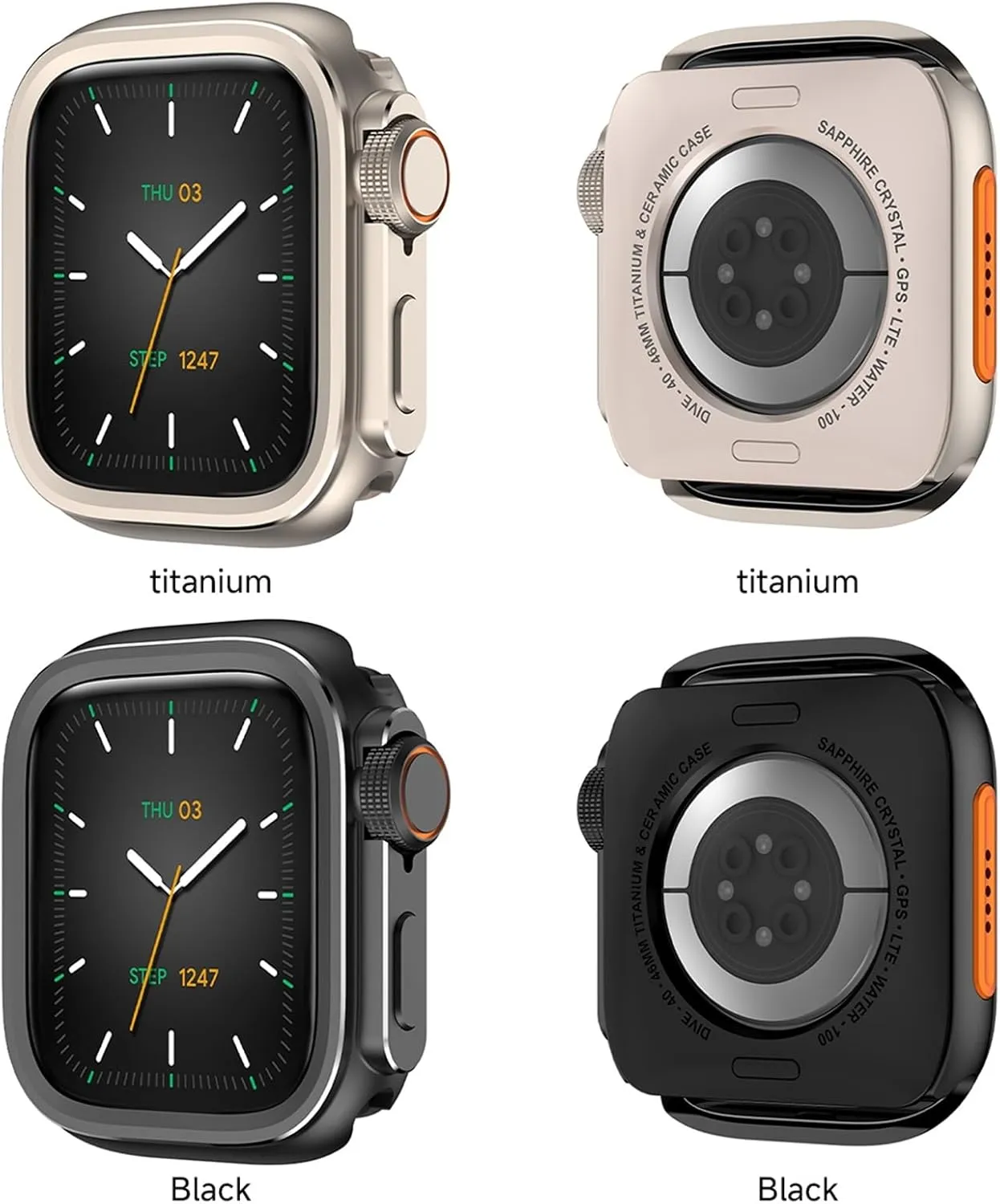 DASEB Metal Plastic Case for Apple Watch 10 46mm Change To Ultra 2 Cover Aluminum Alloy Bumper Protective Frame for IWatch S10 46mm