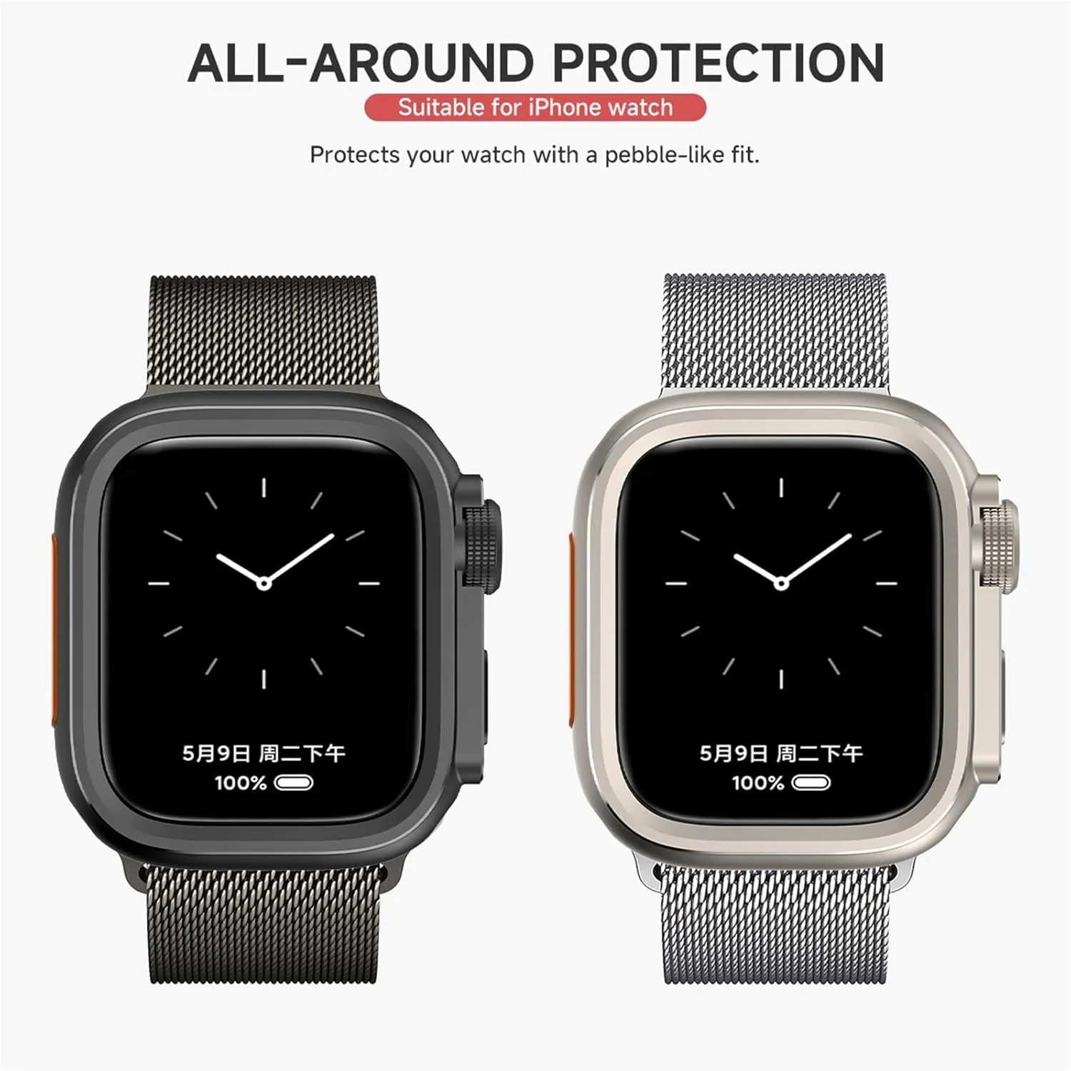 DASEB Metal Plastic Case for Apple Watch 10 46mm Change To Ultra 2 Cover Aluminum Alloy Bumper Protective Frame for IWatch S10 46mm