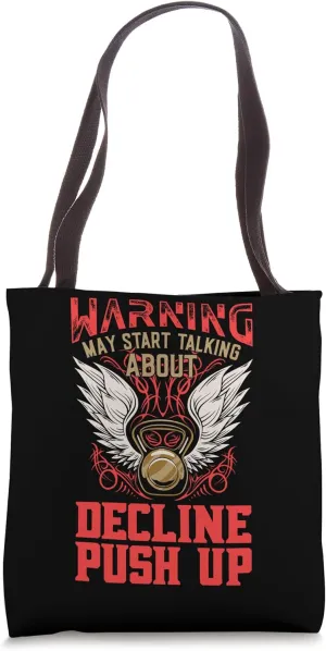 Decline Push Up Funny Workout Humor Gym Fitness Health Tote Bag