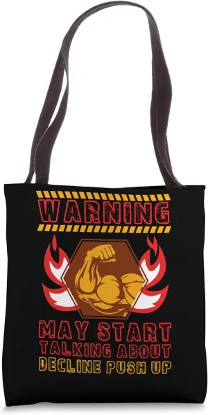 Decline Push Up Funny Workout Humor Gym Fitness Health Tote Bag