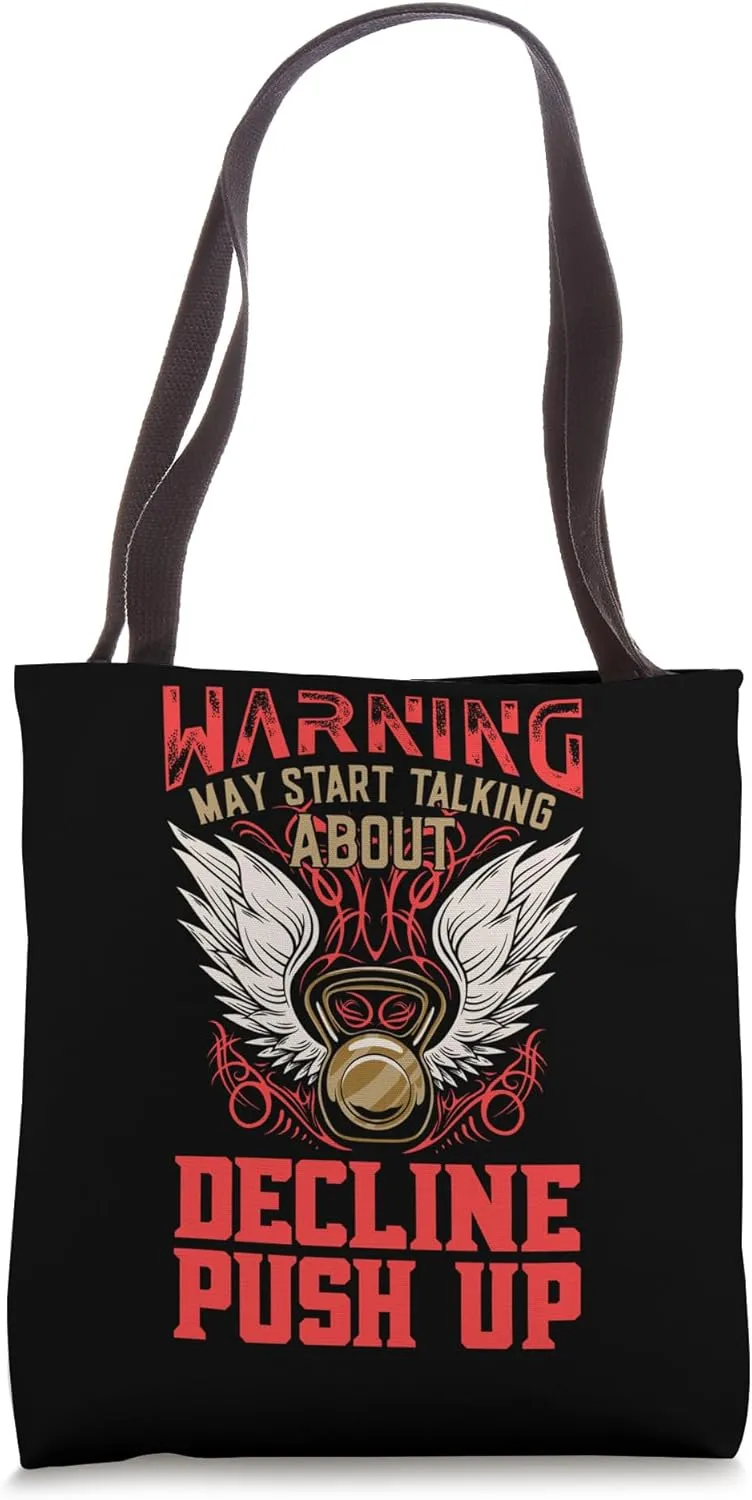 Decline Push Up Funny Workout Humor Gym Fitness Health Tote Bag
