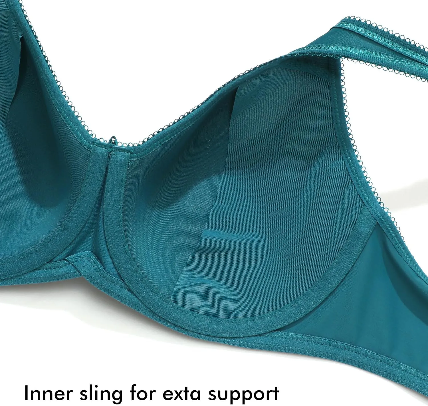 DELIMIRA Women's Seamless Tshirt Bras Plus Size Full Coverage Underwire Lightly Lined Bra Up to F