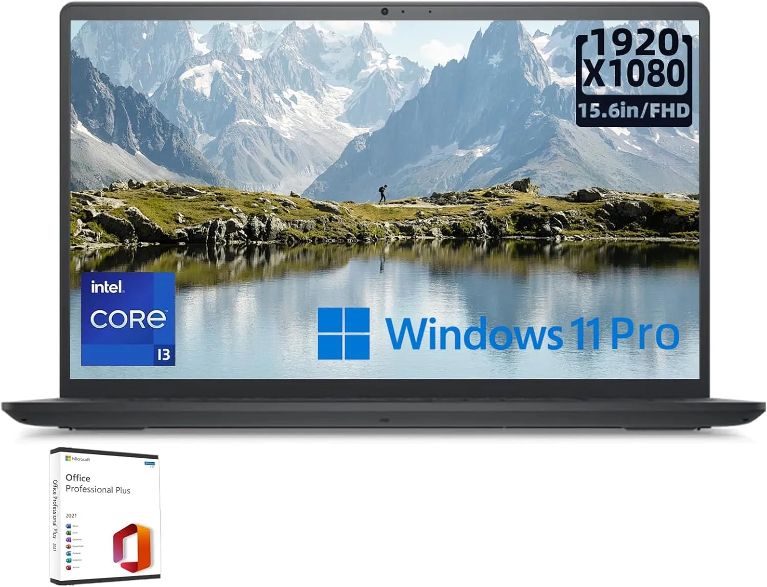 Dell-Inspiron-15.6" FHD Laptop for Business, Intel 8-Core i3-1215U(6 cores), 32GB RAM, 1TB SSD, Intel UHD Graphics, Wi-Fi 6, Bluetooth, Windows 11 Pro with Microsoft Office Lifetime License