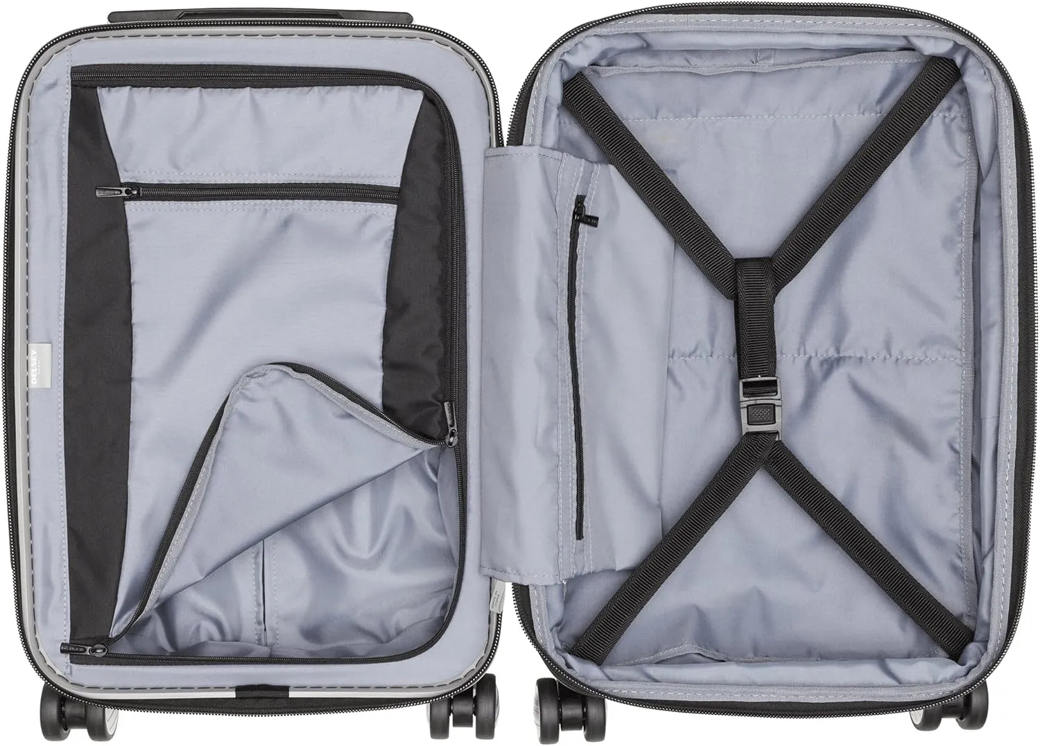 DELSEY PARIS Titanium Hardside Expandable Luggage with Spinner Wheels Carry-On Luggage, Silver, Carry-On 19 Inch