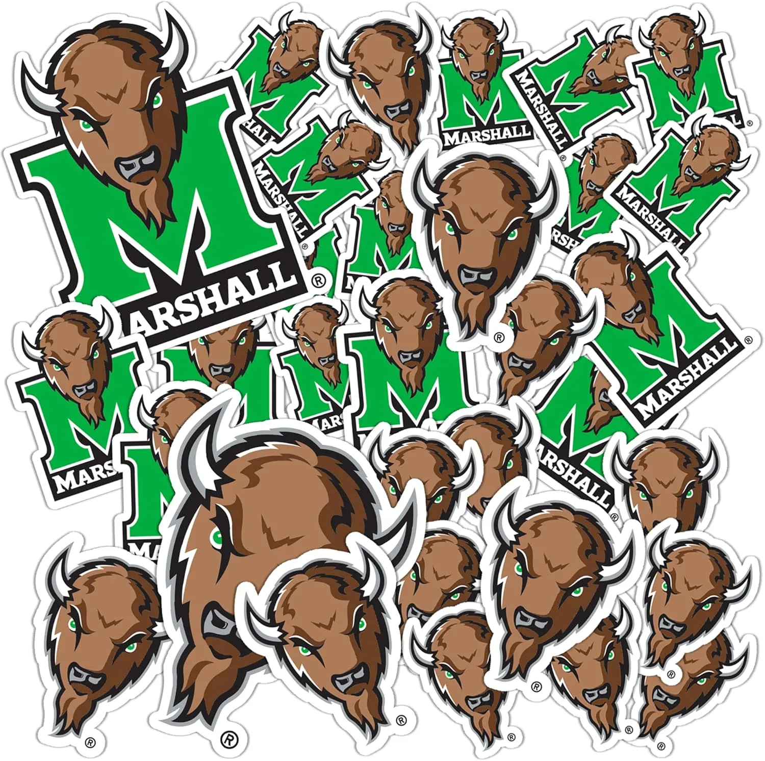 Desert Cactus Marshall University Sticker Marshall Thundering Herd Vinyl Decal Laptop Water Bottle Car Scrapbook Sheet (Type 1-1)