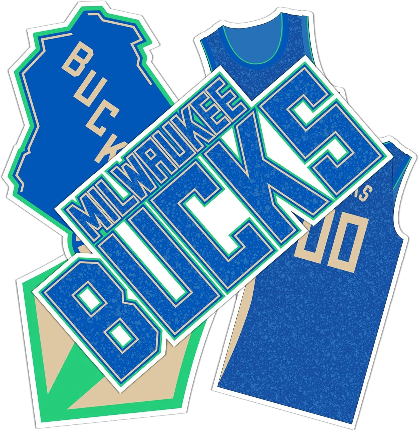 Desert Cactus Milwaukee Bucks Sticker NBA Officially Licensed Vinyl Decal Laptop Water Bottle Car Scrapbook (City Edition 2023)