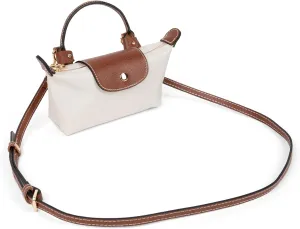 Designer-like Mini Crossbody Bag | Genuine Leather Trimming | Zipper Closure | Phone Pouch | Adjustable Strap Included