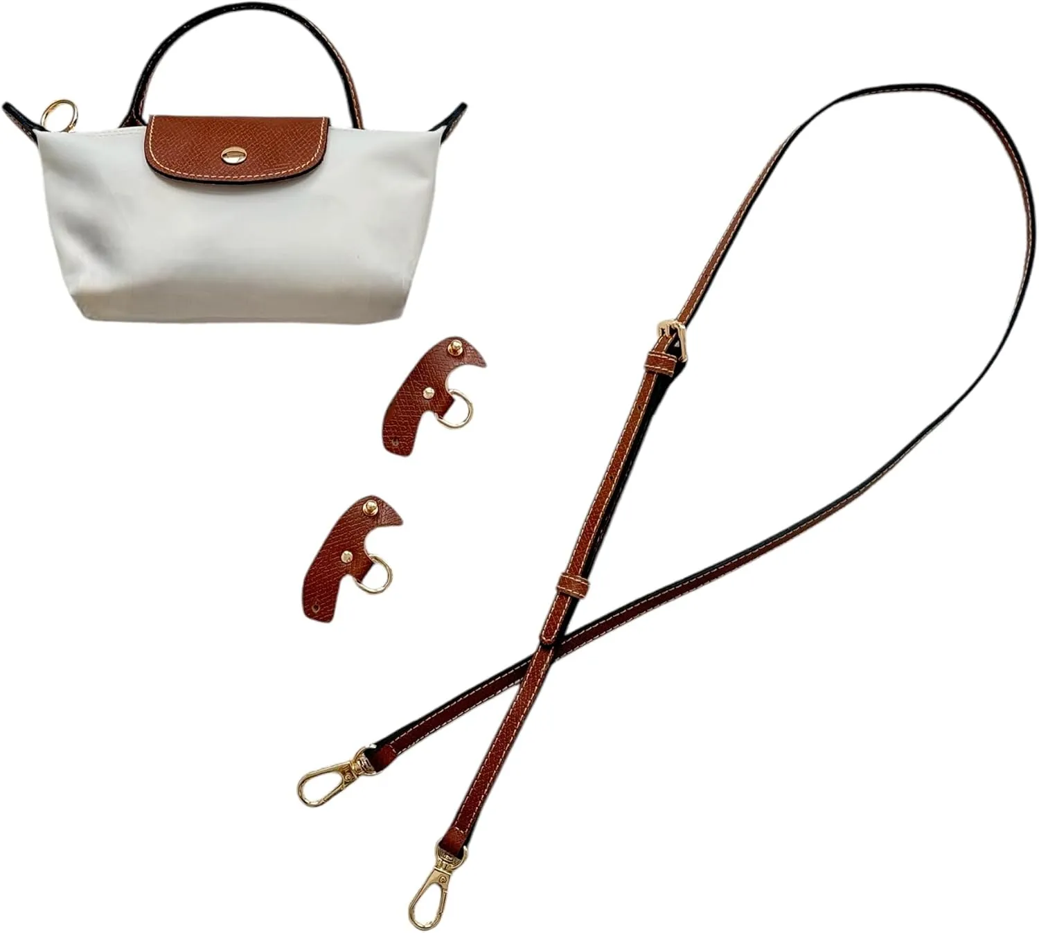 Designer-like Mini Crossbody Bag | Genuine Leather Trimming | Zipper Closure | Phone Pouch | Adjustable Strap Included